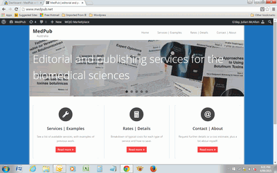 Rates for web development - medpub website screenshot
